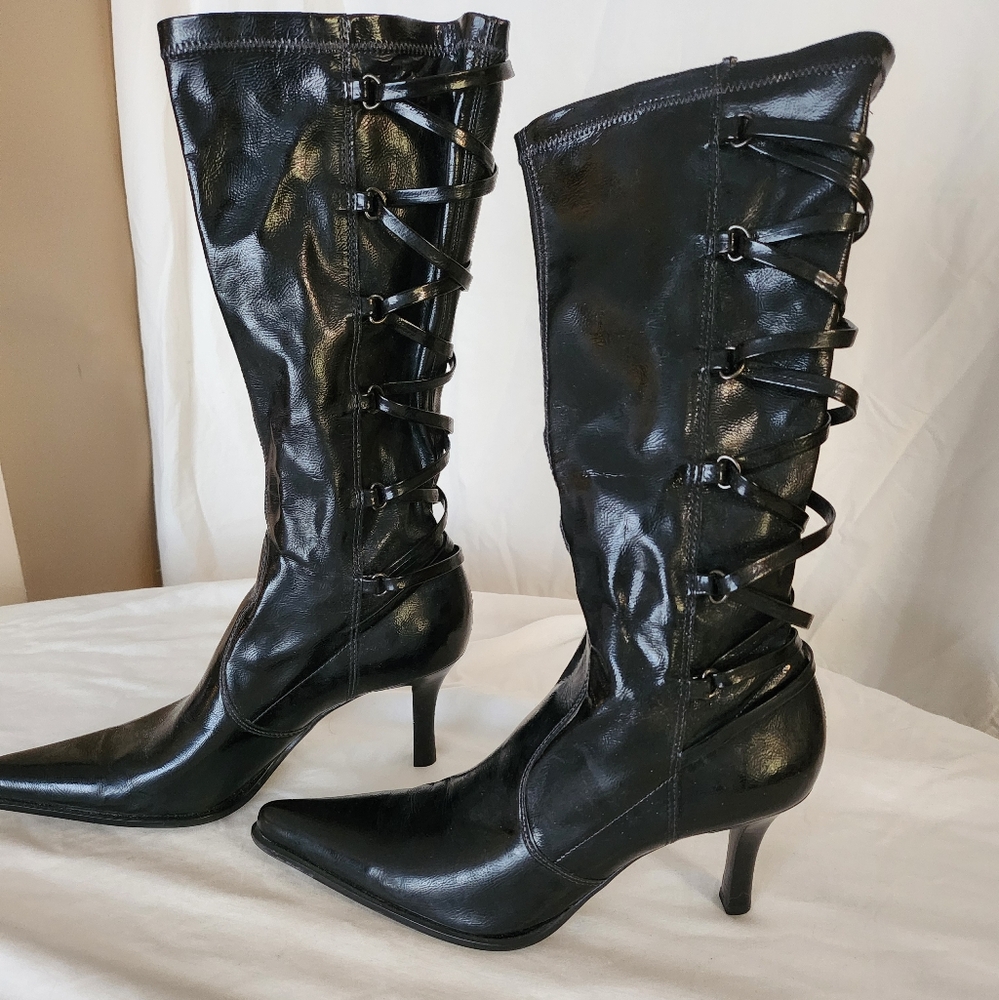 Franco Sarto Black Women's Lace-Up Boots